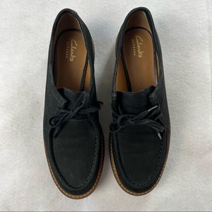 Clarks Artisan Glick Bayview Moc Toe Shoe Size US 7 Aubergine Goat Nubuc…